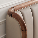 Кровать двуспальная с мягким изголовьем Moon Walnut Bed варинант исполнения - 7 | Loft Concept в Саратове