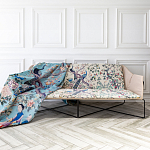 Трехместный диван на металлическом каркасе с цветочным принтом в стиле шинуазри Chinoiserie Birds on a Tree Sofa варинант исполнения - 3 | Loft Concept в Саратове