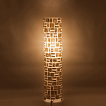 Торшер из перламутра на металлическом каркасе Indonesian Cylinder варинант исполнения - 5 | Loft Concept в Саратове