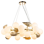 Люстра круглая на золотистом каркасе с белыми стеклянными плафонами Zest of Light варинант исполнения - 1 | Loft Concept в Саратове