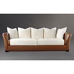 Элитарный современный диван Birmingham с кожаной спинкой варинант исполнения - 1 | Loft Concept в Саратове