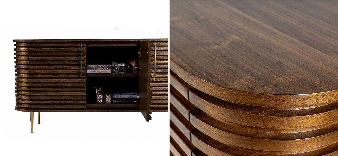 Комод Wooden Rails Шпон Орех Комод Wooden Rails Шпон Орех - Loft-Concept в Саратове