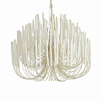 Люстра белая с несколькими ярусами деревянных палочек Bright Wooden Chandelier варинант исполнения - 1 | Loft Concept в Саратове