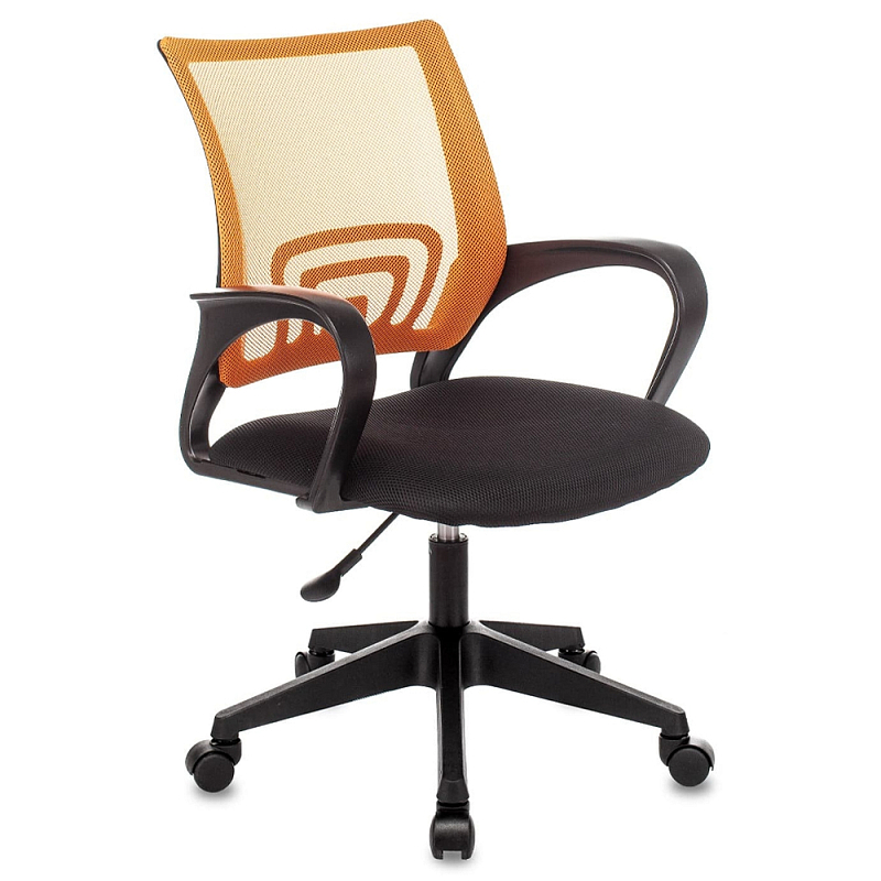 Офисное кресло с основанием из черного пластика Desk chairs Orange Черный Оранжевый Офисное кресло с основанием из черного пластика Desk chairs Orange Черный Оранжевый в Саратове | Loft Concept