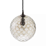 Подвесной светильник с плафоном в форме шара из стекла с рельефным узором Glass Pattern Lamp варинант исполнения - 1 | Loft Concept в Саратове