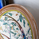 Стул из массива бука бежевый с изображением птиц и цветов Beige Green Chinoiserie Birds Garden Chair варинант исполнения - 3 | Loft Concept в Саратове