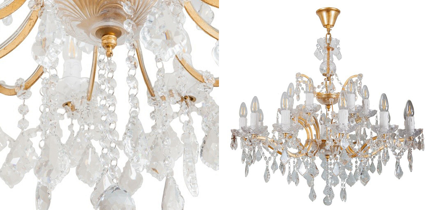 Люстра 19th c. Rococo IRON & CLEAR CRYSTAL GOLD Chandelier 18 Люстра 19th c. Rococo IRON & CLEAR CRYSTAL GOLD Chandelier 18 - Loft-Concept в Саратове