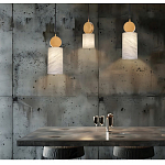 Подвесной светильник светодиодный с цилиндрическим плафоном Stone Helios варинант исполнения - 2 | Loft Concept в Саратове