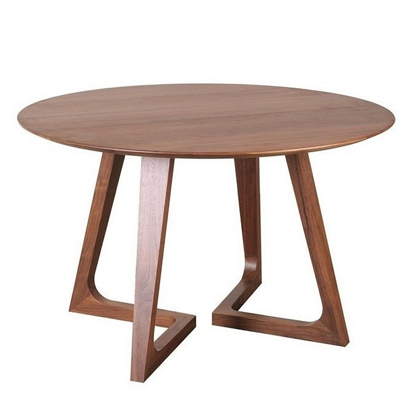 Обеденный стол круглый с изогнутыми ножками Godenza Round V Table Ясень в Саратове | Loft Concept 