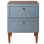 Тумба прикроватная серая из массива бука с 2-мя ящиками Wenge Light варинант исполнения - 2 | Loft Concept в Саратове