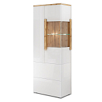 Шкаф-витрина с ящиками и 2-мя дверками с белым глянцевым фасадом Grace of Furniture варинант исполнения - 2 | Loft Concept в Саратове