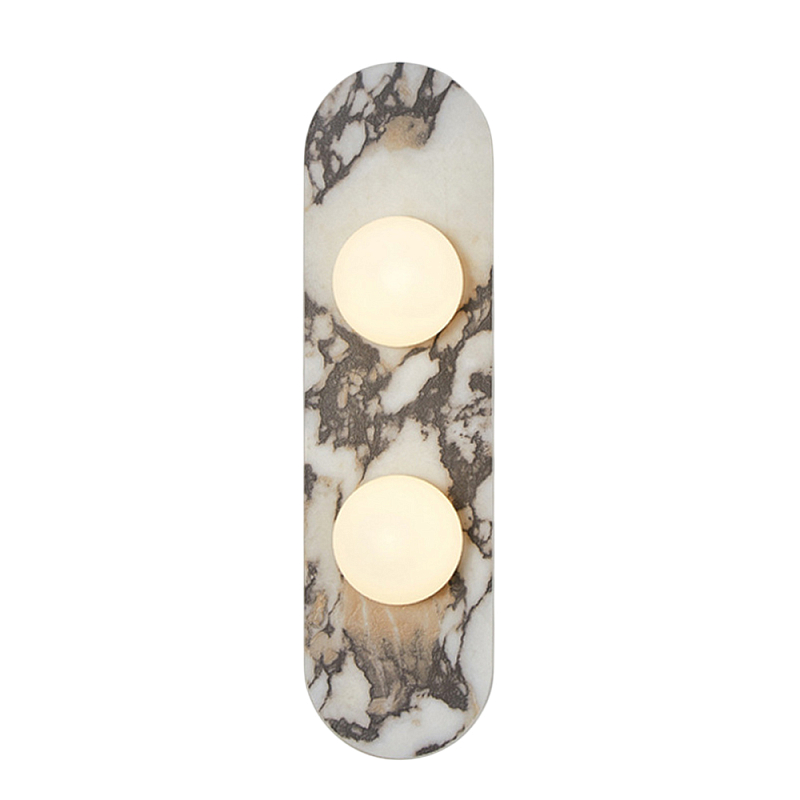 Бра с каменным основанием и 2-мя плафоном из стекла Shaw Marble Lighting Белый Черный Коричневый Бежевый Зеленый Бра с каменным основанием и 2-мя плафоном из стекла Shaw Marble Lighting Белый Черный Коричневый Бежевый Зеленый в Саратове | Loft Concept