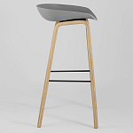 Барный стул на ножках из натурального дерева Boras Grey варинант исполнения - 2 | Loft Concept в Саратове