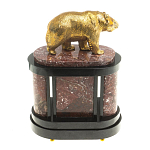 Часы настольные бронзовые с декором в виде медведя Bear Stone Clock варинант исполнения - 7 | Loft Concept в Саратове