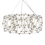 Люстра с тонкой металлической конструкцией цвета золото Quasar варинант исполнения - 2 | Loft Concept в Саратове