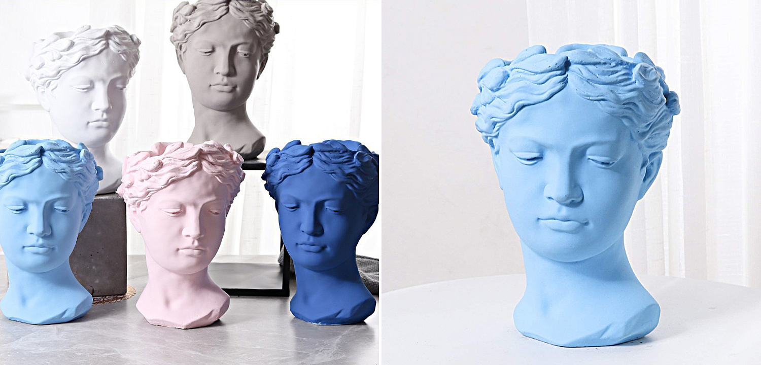 Ваза Female Bust Pastel Blue Ваза Female Bust Pastel Blue - Loft-Concept в Саратове