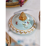 Шкатулка с крышкой из голубого фарфора с риунком птиц и цветов Blue Garden варинант исполнения - 5 | Loft Concept в Саратове