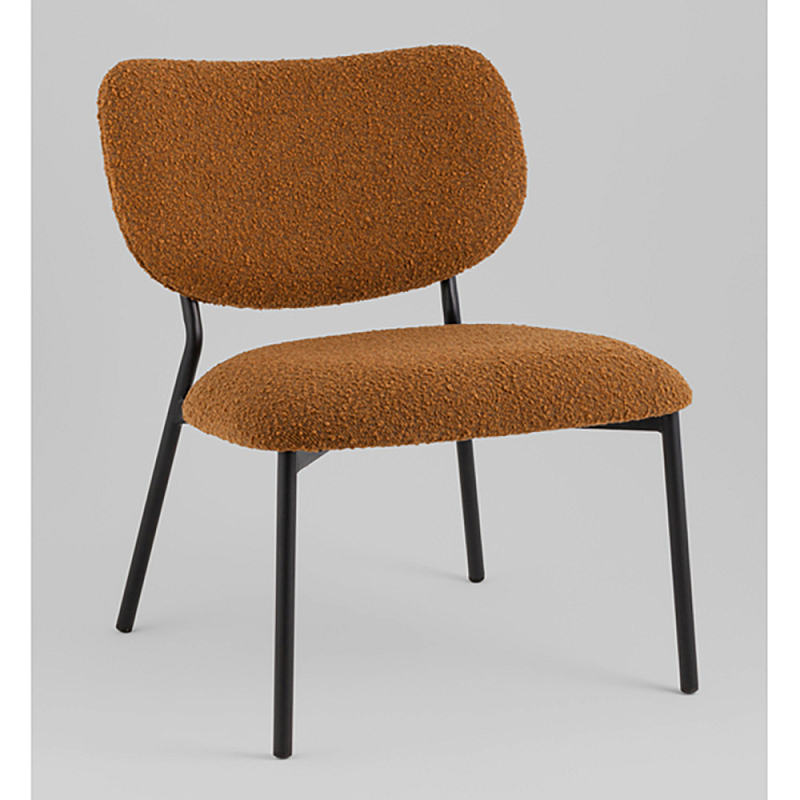 Кресло лаунж Jamie букле горчичный Охра Черный в Саратове | Loft Concept 