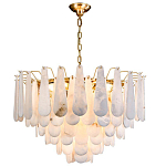 Люстра с мраморными подвесками в форме капель Marble square варинант исполнения - 1 | Loft Concept в Саратове