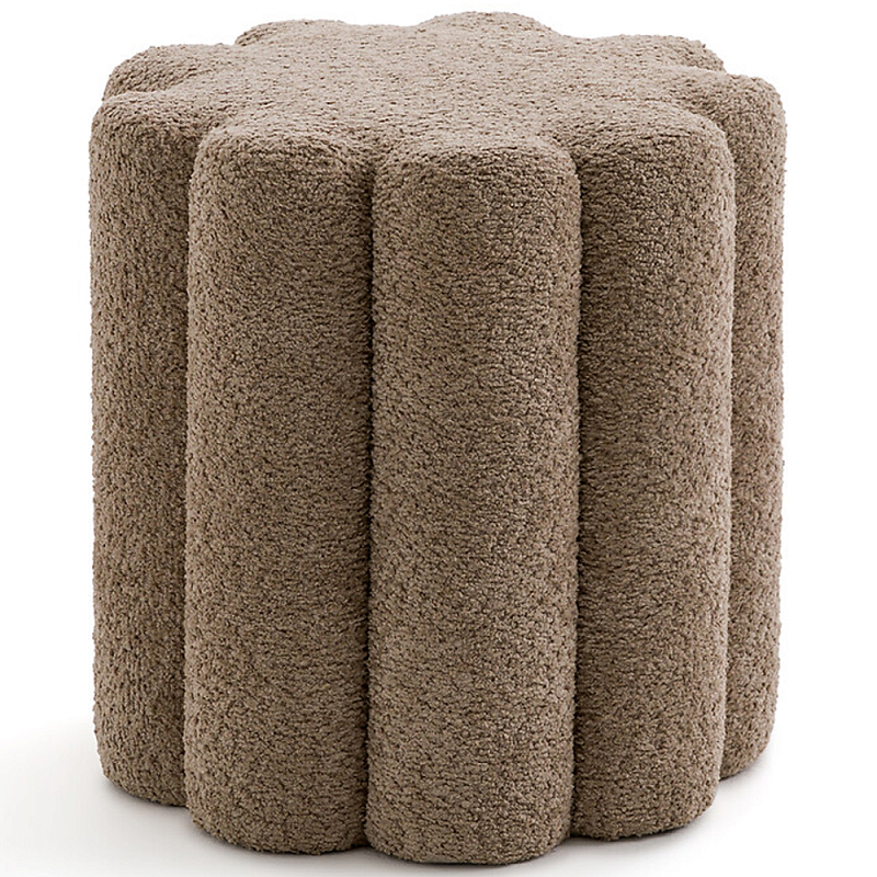 Пуф с обивкой из ткани букле Flo Brown Pouf Коричневый Пуф с обивкой из ткани букле Flo Brown Pouf Коричневый в Саратове | Loft Concept