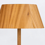 Настольная лампа со скошенным конусовидным абажуром и фигурной ножкой в цвете тик Accord Lighting варинант исполнения - 4 | Loft Concept в Саратове