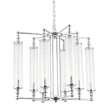 Люстра с 8-ю прозрачными цилиндрическими плафонами Jeanette варинант исполнения - 1 | Loft Concept в Саратове
