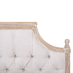 Кровать двуспальная светло-бежевая с основанием из массива дуба с мягким изголовьем Flax Beds варинант исполнения - 3 | Loft Concept в Саратове