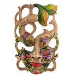 Маска деревянная резная расписная Tropical Paradise варинант исполнения - 2 | Loft Concept в Саратове