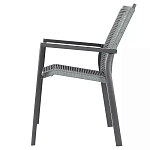 Стул темно-серый с высокой плетеной спинкой и сиденьем Braided Strength варинант исполнения - 5 | Loft Concept в Саратове