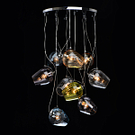 Люстра каскадная с 9-ю разноцветными стеклянными плафонами Kaleido варинант исполнения - 3 | Loft Concept в Саратове