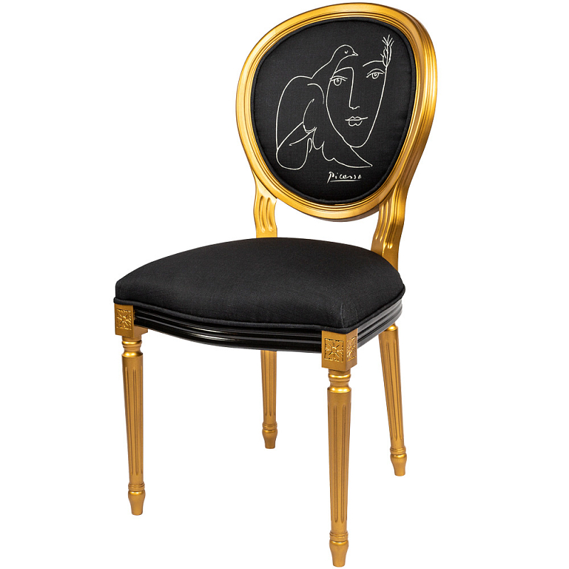 Стул White Silhouette Dove Stool Черный Золотой Стул White Silhouette Dove Stool Черный Золотой в Саратове | Loft Concept