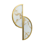 Бра с двумя полукруглыми плафонами из искусственного алебастра в бронзовой оправе Marbella варинант исполнения - 1 | Loft Concept в Саратове