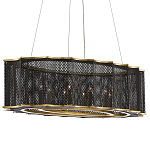 Люстра овальная в сочетании черного и золотого цвета Mesh Lighting варинант исполнения - 2 | Loft Concept в Саратове