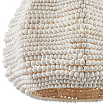 Подвесной светильник в форме купола с декором из круглых деревянных бусин White Wooden Beads Chandelier варинант исполнения - 1 | Loft Concept в Саратове