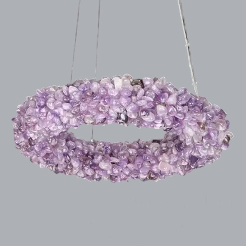 Люстра кргулая из фиолетового хрустального камня Purple Diamond Фиолетовый Люстра кргулая из фиолетового хрустального камня Purple Diamond Фиолетовый в Саратове | Loft Concept