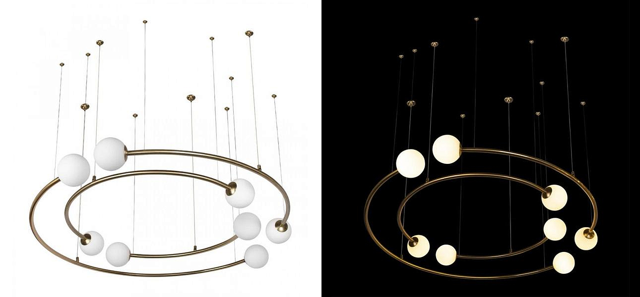 Дизайнерская Модульная Люстра PLANETARY two rings Gold 100 см Дизайнерская Модульная Люстра PLANETARY two rings Gold 100 см - Loft-Concept в Саратове