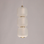 Подвесной светильник с 3-мя округлыми матовыми плафонами из белого стекла Golden Swirl варинант исполнения - 4 | Loft Concept в Саратове