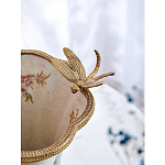 Ваза голубого цвета из фарфора с цветочным рисунком и бронзовой стрекозой Blue Garden варинант исполнения - 8 | Loft Concept в Саратове