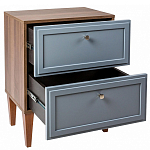 Тумба прикроватная серая из массива бука с 2-мя ящиками Wenge Light варинант исполнения - 4 | Loft Concept в Саратове