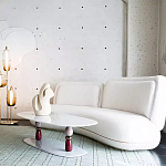 Дизайнерский журнальный стол на 2-х фигурных ножках с подстольем Lycad варинант исполнения - 3 | Loft Concept в Саратове