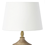 Настольная лампа деревянная с белым абажуром Wooden Table Lamp варинант исполнения - 5 | Loft Concept в Саратове