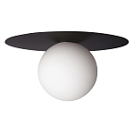 Потолочный светильник с белым шарообразным плафоном и черным круглым основанием Matisse варинант исполнения - 2 | Loft Concept в Саратове