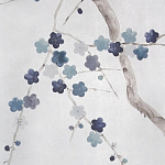 Обои ручная роспись Plum Blossom Inky Hokusai on Sterling Silver gilded silk варинант исполнения - 3 | Loft Concept в Саратове