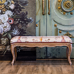 Банкетка из массива бука бежевая с растительным орнаментом Raffael Beige Floral Banquette варинант исполнения - 6 | Loft Concept в Саратове