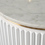 Тумбочка белая круглая с мраморной столешницей Thoroughbass варинант исполнения - 1 | Loft Concept в Саратове