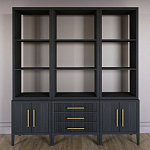 Модульный стеллаж Primo из трех составных элементов Черный дуб варинант исполнения - 2 | Loft Concept в Саратове