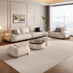 Пуф кожаный с каркасом из массива дерева Furniture Medieval варинант исполнения - 1 | Loft Concept в Саратове