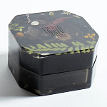 Шкатулка из эпоксидной смолы с цветами черная Epoxy Resin Square Box Black варинант исполнения - 5 | Loft Concept в Саратове