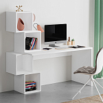 Стол письменный белый с 4-мя открытыми полками BALANCE WHITE варинант исполнения - 2 | Loft Concept в Саратове