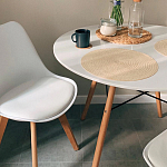 Стул с основой из пластика и мягким сиденьем Arvika White варинант исполнения - 9 | Loft Concept в Саратове